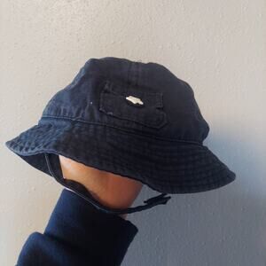 Toddler sun hat navy blue little pocket
